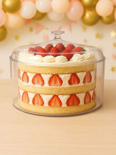 Cake Box Paris Redonda 2,200L  C/Tampa Transparente Acrílico