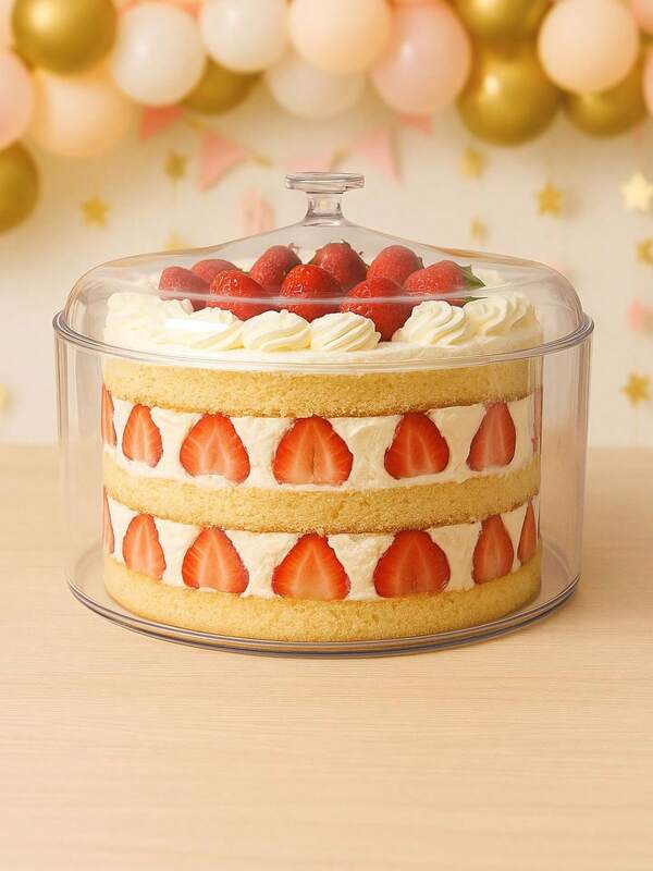 Cake Box Paris Redonda 2,200L  C/Tampa Transparente Acrílico