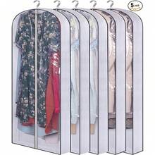 60" Long Hanging Garment Bags For Closet Storage GussetedDress Bag For Clothes, Gowns, Coats, Suits, 5 Packs,NBIHNVF - Nhiều màu 1 - Xem 1