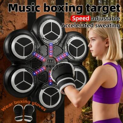 Advanced Musical Boxing Machine For Kids – Complete With A Smart Wireless Boxing Training Set (Boxing Gloves Included), A Wall-Mounted Musical Boxing Game Console (Outfitted With LED Lights), And Boxing Target Exercise Equipment Perfect For Home, Office, And Gym. A Creative Toy Designed For Boys And Girls Ages 3-12+ And A Wonderful Gift For Halloween, Christmas, Easter, And Birthdays.