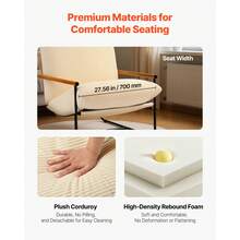 Accent Chair, Metal Framed Chair With Wooden Armrests, Modern Cozy Upholstered Armchair, With Soft Foam Cushioning, Detachable Cushion, For Living Room, Bedroom, Reading Room, Office, Beige - 米色 - 查看 4
