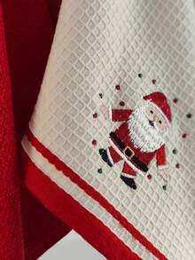 2 Packs New Year's Themed Embroidered Kitchen Towels - 100% Cotton Towels - New Year's Gift