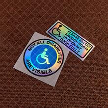 1pc Not All Disabilities Are Visible Car Stickers Car Doors And Windows Decoration Car Accessories Vinyl Decal - Multicolor - View 3