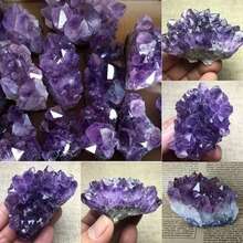 Natural Amethyst Cluster, Geode Amethyst Rock Crystal Cluster, Occult Gem Collection Specimen, Amethyst Geode, Unprocessed Natural Crystal, Christmas Gift, Indoor Decor Stone, Holiday Gift - Violet Purple - View 15