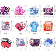 ZYDS 12Pcs Bag Charms For Bogg Bags Acrylic Bag Accessories Nurse Themed Insert Decoran Charms Cpatible With Simply Southern Beach Tote Bags - 如圖 - 查看 3