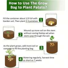 1pc 10 Gallon Fabric Raised Garden Bed Planter Bag, Durable Thick Vegetable Grow Bags For Strawberry, Potato, Tomato, Carrot With Window And Handle (7 Gallon And 10 Gallon Available) - Multicolor - View 4