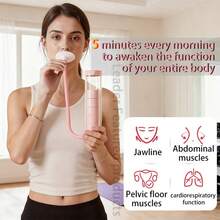 1 peça de treinador abdominal, haltere ajustável de 5 níveis de resistência à respiração, dispositivo portátil de auxílio à aptidão física para treinamento abrangente em casa, exercícios abdominais, oblíquos, músculos do assoalho pélvico e capacidade pulmonar, melhora a respiração abdominal e a resistência ao exercício