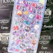 3D Cartoon Embossed Decorative Crystal Diamond Stickers, Cute Raised Stickers For Girls
