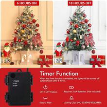 Set de 2 Árboles de Navidad Artificiales de 90 cm para Escritorio, 78 Luces LED Cálidas con 8 Modos, Más de 160 Ramas y Base con Caja de Luz de Muñeco de Nieve, Decoración Navideña Verde - Verde - Ver 5