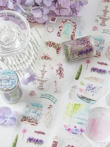 CANDY POETRY 1卷2米清新艺术生活计划和纸胶带，复古创意美学贴纸，DIY装饰拼贴工艺用品，节日礼物，个性化剪贴簿学习文具 - 粉色 - 查看 4