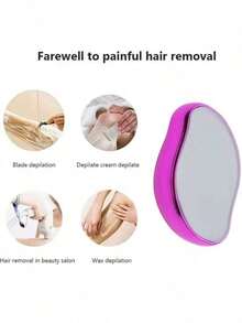 Unisex Crystal Painless Hair Removal Device, Reusable Nano Glass Leg Hair Remover For Women, Magical Crystal Hair Removal Tool For Back, Arms, Legs - No Need To Shave, Washable