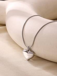 不鏽鋼愛心項鍊女款2023全新時尚唇鍊簡約吊墜項鍊首飾