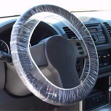 10/30个装一次性透明塑料方向盘套，通用型汽车方向盘套 - 彩色 - 查看 3