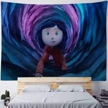 Funny Cool CCoraline Film Cartoon Tapestry Background Hanging Cloth Bedroom Tapestry Room Decor Aesthetic Tapestry Wall Hanging - Nhiều màu - Xem 4