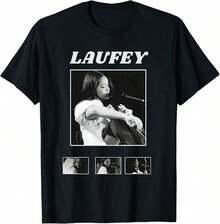 Laufey Poster Concert Collection Gift For Fans To 3XL Black T-Shirt Men`S Women Casual Short Sleeve 220g Perfect For Fans - trắng - Xem 6