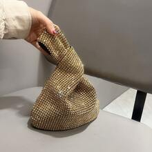 Dancing Engine Shiny Rhinestones Handmade Crystal Evening Clutch Bag Purses And Handbag  Studded Designer Handbag, Crystal Clutch Purse - Vàng - Xem 7