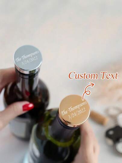 10pcs 50pcs 100pcs Custom Engraved Wine Bottle Stopper, Wine Gifts For Women, Wine Stopper Birthday Gift, Personalized Wedding Guest Party Favors For Invites