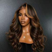 Halloween Ombre Lace Front Wig Human Hair 1B/30 Highlight Body Wave Lace Front Wigs Human Hair Colored 13x4 Brown Wig 180 Density Balayage HD Lace Frontal Wigs, Natural Look, Elegant Style Perfect For Everyday And Special Events, Comfortable And Natural Look, No Maintenance Required, Suitable For All Ethnicities, Natural Look And Feel, Daily Hair Accessory And Feel, Fashion Hairstyle, Party Wigs, Role Play, Colorful Wigs, Music Festivals, Wigs For Parties And Casual Wear - 間色 - 查看 1