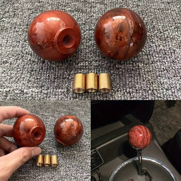 Pomello del cambio in legno vintage, adatto alla maggior parte delle auto, colore legno di pesca, si prega di confermare la dimensione prima di ordinare