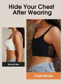 1pc Women Elastic Compression Sports Bra, Minimizing Bust, Seamless Shaping Vest Camisole