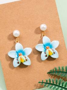 一对可爱创意树脂花朵仿真昆虫七星瓢虫女款耳环 - 七星瓢蟲 - 查看 1