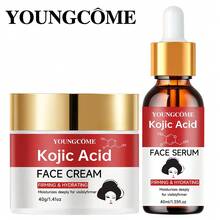 YOUNGCOME 曲酸面部精华和面霜套装 - 女士面部精华，含烟酰胺保湿 - 肤色不均 - 1.41+1.45/2.03+2.47 液体盎司 - 紅木色 - 查看 11