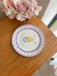 8-Inch Ceramic Plate, Household Tableware, Dish For Food, Cake, Snack, Dessert, Fruit, Salad - Multicolor - View 6