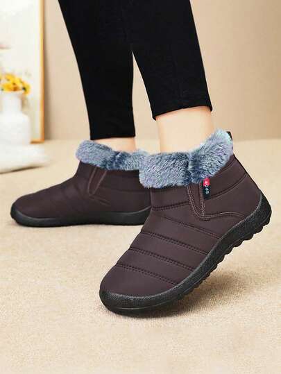 Women's Winter Anti Slip And Warm Snow Boots With Fleece