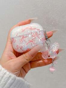 独特贝壳图案粉色蝴蝶结 3 耳机盒，适用于 Pro 第二代、Pro 3、新款 4 无线蓝牙耳机保护壳 - 淺粉色 - 查看 12