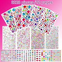3228pcs Gems Stickers, Self Adhesive Rhinestone Jewel Stickers, Acrylic Gems DIY Craft Decorative Diamond Stickers, Assorted Shapes Jewels Rhinestones Sticker, Gem Sticker Crafts For ,23580878 - 彩色 - 查看 2