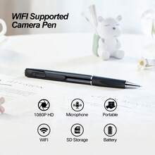 ULar Mini caméra stylo intelligent portable avec enregistreur vidéo HD 2MP, incluant une carte SD 16 Go gratuite pour l'enregistrement. Enregistrement d'un seul clic, batterie rechargeable intégrée, compact et idéal pour les conférences et les salles de classe.