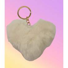Cute Heart-Shaped Pom Pom Pendant, Adorable Plush Keychain Bag Charm, Multifunctional Decorative Gift, Girly Christmas Present - Holiday Atmosphere - Sweet Scene - Multicolor - View 14