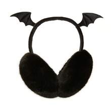 1pc Gothic Bat Wing Ear Muffs - Foldable Devil Ear Warmers With Soft Plush, Thermal Insulation For Winter, Dark Fantasy Halloween Costume, Cosplay, Anime Conventions & Gothic Street Fashion Ear Muffs