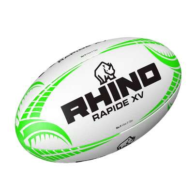 RHINO Rapide XV Rugby Ball (White) - 100% Mixed - (RD1452)