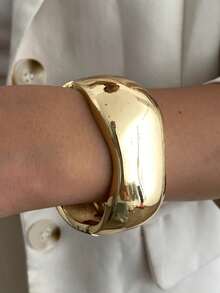 1件复古夸张不对称镂空仿珍珠水滴吊坠金属手镯，奢华魅力，适合节日派对、婚礼、日常休闲、街头风格，珠宝礼品 - 手鐲 - 查看 17