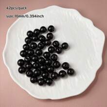 42pcs/Pack 10mm Diameter Beads With Hole, Imitation Natural Stone Gold Sand Stone, Shiny Glass Beads, DIY Jewelry Making, Craft Supplies - Multicolor - View 7