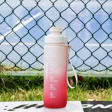 1 bình nước nhựa nắp lật dung tích lớn 750ml/25oz & 1000ml/32oz có vạch chia thời gian, dây đeo, thích hợp cho các môn thể thao ngoài trời, chạy bộ, đạp xe, làm quà tặng ngày lễ - Nhiều màu - Xem 19