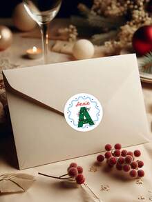 20/40/80pcs Customized Christmas Label Stickers, Custom Text,Available For 26-Letter Customization, Personalized Text Customization, Gift Label Stickers, And Customized Initial Christmas Gift Stickers,Christmas Gift ,Personalized Gifts - Multicolor - View 5