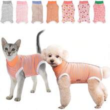 Traje de Recuperación para Perros,Transpirable y Elásticos, para Aliviar la Ansiedad, para Heridas Abdominales o Enfermedades de la Piel - Rosa Fresa - Ver 9
