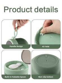 1/6pcs Portable Lunch Box Set, Includes Carry Bag, Bento Box, Oatmeal Cup, Leak-Proof PP Food Container And Breakfast Oatmeal Cup - Convenient For Carrying Meals, Reusable For School, Office, Outdoor Picnic - Multicolor - View 3