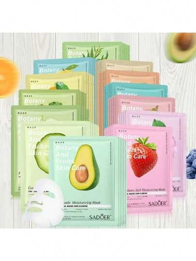 MORE BEAUTY 100 piezas máscara facial coreana natural con ingredientes naturales de plantas nutricionales hidratantes e hidratantes, antiarrugas, repelente de puntos negros, tratamiento facial