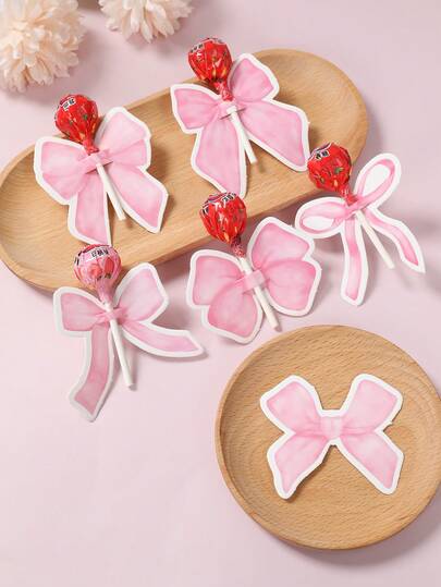 48 Stücke Rosa Schleife Lutscher Papier Karten, DIY Lutscher Halter Karten mit sechs Arten von Schleifendesign, Süßigkeiten Halter Karten, Lutscher Dekor Karten, Lutscher Papier Karte Dekorative Karte Einsatz, Rosa Schleife Geburtstagsdekoration, Rosa Schleife Dekoration, Schleife Party Dekoration, Süßigkeiten Geschenkverpackung, Hochzeitsdekoration, Hochzeitsartikel, Brautparty Gastgeschenke, Geburtstagsdekoration, Babyparty Zubehör, Feiertagsparty Gastgeschenke