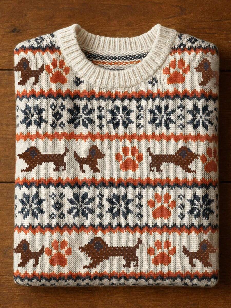 Mujeres de otoño Mujeres de invierno Moda vintage de otoño e invierno Elegante casual Tops de otoño e invierno para mujeres Naranja quemado Calabaza negra Patrones de Halloween de otoño e invierno Moda de otoño e invierno Diseños cómodos y casuales para el hogar y el transporte Cuello redondo Manga larga Suéter de punto Tops de punto Suéteres de punto para mujeres - Albaricoque - Ver 1