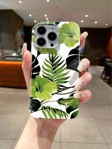 1pc New Fashionable Minimalist Green Leaf Pattern Anti-Fall Anti- Shock-Proof Soft Dirt-Resistant Washable Transparent TPU + PC 2-In-1 Material Full Edge Protection Stylish Phone Case Compatible With IPhone17/Compatible With IPhone17 Air/Compatible With IPhone17pro/Compatible With IPhone17promax/Compatible With IPhone16/Compatible With IPhone16 Plus/Compatible With IPhone16pro/Compatible With IPhone16promax/Compatible With IPhone16e/Compatible With IPhone15/Compatible With IPhone15 Plus/Compatible With IPhone15pro/Compatible With IPhone15promax/Compatible With IPhone14 - Multicolor - View 2