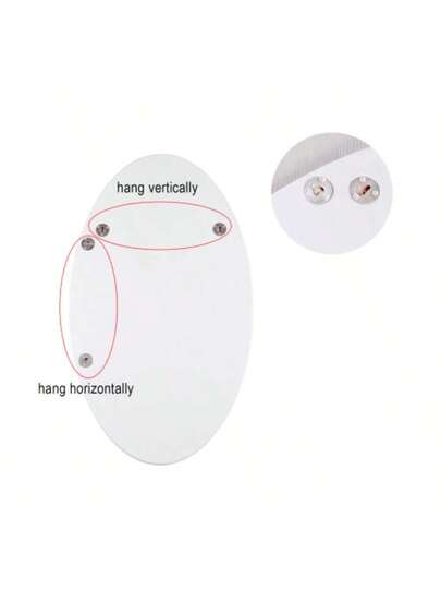 Wand Mirror, Oval Frameless, Bathroom Or Bedroom, Stylish Horizontal Vertical, 64 37 Cm view 5