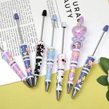 5pcs New Style Cartoon Macaroon Hand-Painted Bow Heart Bead Pen DIY High Value Simple Bead Rotating Cute Bead Pen - Bút hạt vẽ tay - Xem 4