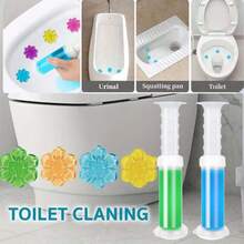 56 Count Fresh Flower Gel Stamp Toilet Cleaner, Air Freshener, Fresh Bathroom Toilet Cleaning Gel Stamp, Helps Keep Toilet Clean, Prevents Scale And Toilet Ring, 6 Fragrance Options, Includes 1 Dispenser And 4 Gels - Floral-56 Pcs - 查看 3