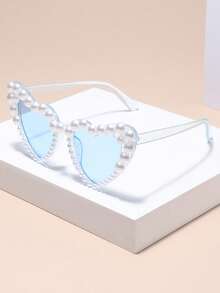 1 件/3 件/5 件心形珍珠装饰时尚眼镜，适合节日、派对、情人节、婚礼、新娘、生日、节日服装、女士派对配饰 - 彩色 - 查看 8