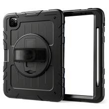 1 个库存保护套兼容 iPad 第 10/9/8/7/6/5/4 代 8.3'' 10.9/11''/ 9.7''、iPad 11(A16 2025) iPad (A16) 11 英寸第 11 代 2025 Galaxy Tab A8 10.5 英寸 2022 带 PET 薄膜 iPad Pro/Air6/Air7 11 2018/2020/2021/2022/2024/2025 防震保护套带铅笔架 [360° 旋转手带] 和支架 - 黑色(附黑色肩帶) - 查看 24