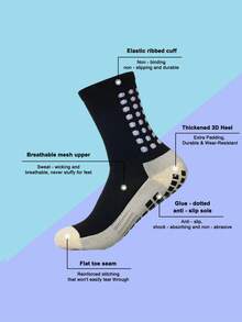 3 Pairs Men's Grip Soccer Crew Socks, Non-Slip Athletic Socks For Basketball, Football, Sports Christmas Thanksgiving New Years Holiday Gifts, Fal - Multicolor - View 6